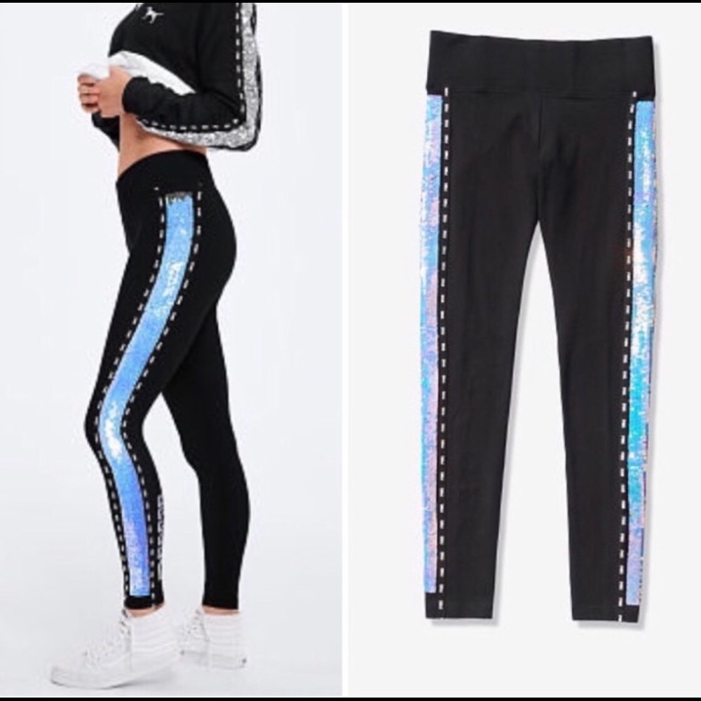 XS PINK Yoga Sequin Leggings